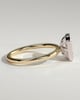 Kezia - Emerald Bezel Solitaire with Petal Gallery Engagement Ring - 18k Yellow Gold / 18k White Gold