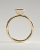 Kezia - Emerald Bezel Solitaire with Petal Gallery Engagement Ring - 18k Yellow Gold