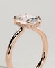 Kiana - Oval Floating Low Set Flush Solitaire with Hidden Halo - 18k Rose Gold