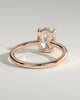 Kiana - Oval Floating Low Set Flush Solitaire with Hidden Halo - 18k Rose Gold