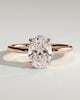 Kiana - Oval Floating Low Set Flush Solitaire with Hidden Halo - 18k Rose Gold