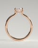 Kiana - Oval Floating Low Set Flush Solitaire with Hidden Halo - 18k Rose Gold