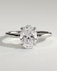 Kiana - Oval Floating Low Set Flush Solitaire with Hidden Halo - 18k White Gold