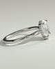Kiana - Oval Floating Low Set Flush Solitaire with Hidden Halo - 18k White Gold