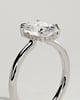 Kiana - Oval Floating Low Set Flush Solitaire with Hidden Halo - 18k White Gold