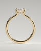 Kiana - Oval Floating Low Set Flush Solitaire with Hidden Halo - 18k Yellow Gold