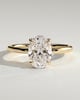 Kiana - Oval Floating Low Set Flush Solitaire with Hidden Halo - 18k Yellow Gold