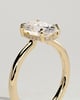 Kiana - Oval Floating Low Set Flush Solitaire with Hidden Halo - 18k Yellow Gold