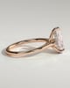 Kimberly - Pear Claw Solitaire with Hidden Halo and Cathedral High Setting Engagement Ring - 18k Rose Gold