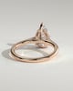 Kimberly - Pear Claw Solitaire with Hidden Halo and Cathedral High Setting Engagement Ring - 18k Rose Gold