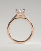 Kimberly - Pear Claw Solitaire with Hidden Halo and Cathedral High Setting Engagement Ring - 18k Rose Gold