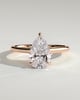 Kimberly - Pear Claw Solitaire with Hidden Halo and Cathedral High Setting Engagement Ring - 18k Rose Gold