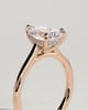 Kimberly - Pear Claw Solitaire with Hidden Halo and Cathedral High Setting Engagement Ring - 18k Rose Gold