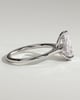 Kimberly - Pear Claw Solitaire with Hidden Halo and Cathedral High Setting Engagement Ring - 18k White Gold