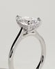 Kimberly - Pear Claw Solitaire with Hidden Halo and Cathedral High Setting Engagement Ring - 18k White Gold