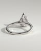 Kimberly - Pear Claw Solitaire with Hidden Halo and Cathedral High Setting Engagement Ring - 18k White Gold