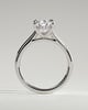 Kimberly - Pear Claw Solitaire with Hidden Halo and Cathedral High Setting Engagement Ring - 18k White Gold