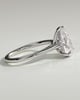 Kimberly - Pear Claw Solitaire with Hidden Halo and Cathedral High Setting Engagement Ring - 18k White Gold