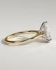 Kimberly - Pear Claw Solitaire with Hidden Halo and Cathedral High Setting Engagement Ring - 18k Yellow Gold / 18k White Gold