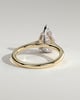 Kimberly - Pear Claw Solitaire with Hidden Halo and Cathedral High Setting Engagement Ring - 18k Yellow Gold / 18k White Gold