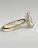 Kimberly - Pear Claw Solitaire with Hidden Halo and Cathedral High Setting Engagement Ring - 18k Yellow Gold