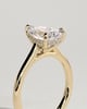 Kimberly - Pear Claw Solitaire with Hidden Halo and Cathedral High Setting Engagement Ring - 18k Yellow Gold