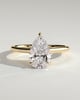 Kimberly - Pear Claw Solitaire with Hidden Halo and Cathedral High Setting Engagement Ring - 18k Yellow Gold