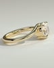 Round 4 Claw Solitaire with Bypass Band Engagement Ring - 18k Yellow Gold