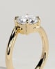 Round 4 Claw Solitaire with Bypass Band Engagement Ring - 18k Yellow Gold