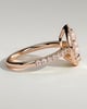 Kirsten  Pear Halo with Pave - 18k Rose Gold