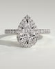 Kirsten  Pear Halo with Pave - 18k White Gold