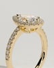 Kirsten  Pear Halo with Pave - 18k Yellow Gold