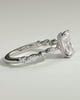 Kyla - 4 Claw Radiant with Hidden Halo & Accent Stones - 18k White Gold