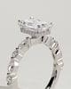 Kyla - 4 Claw Radiant with Hidden Halo & Accent Stones - 18k White Gold