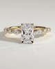 Kyla - 4 Claw Radiant with Hidden Halo & Accent Stones - 18k Yellow Gold