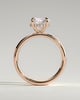 Kylie - Statement Pear Claw Solitaire with Cigar Band and Hidden Halo Engagement Ring - 18k Rose Gold High Setting