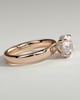 Kylie - Statement Pear Claw Solitaire with Cigar Band and Hidden Halo Engagement Ring - 18k Rose Gold High Setting