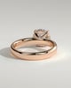 Kylie - Statement Pear Claw Solitaire with Cigar Band and Hidden Halo Engagement Ring - 18k Rose Gold High Setting