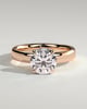Kylie - Statement Pear Claw Solitaire with Cigar Band and Hidden Halo Engagement Ring - 18k Rose Gold High Setting