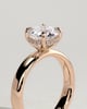 Kylie - Statement Pear Claw Solitaire with Cigar Band and Hidden Halo Engagement Ring - 18k Rose Gold High Setting