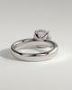 Kylie - Statement Pear Claw Solitaire with Cigar Band and Hidden Halo Engagement Ring - 18k White Gold High Setting