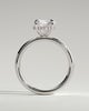 Kylie - Statement Pear Claw Solitaire with Cigar Band and Hidden Halo Engagement Ring - 18k White Gold High Setting
