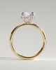Kylie - Statement Pear Claw Solitaire with Cigar Band and Hidden Halo Engagement Ring - 18k Yellow Gold / 18k White Gold High Setting