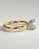 Kylie - Statement Pear Claw Solitaire with Cigar Band and Hidden Halo Engagement Ring - 18k Yellow Gold / 18k White Gold High Setting