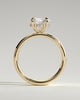 Kylie - Statement Pear Claw Solitaire with Cigar Band and Hidden Halo Engagement Ring - 18k Yellow Gold High Setting