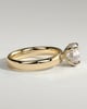 Kylie - Statement Pear Claw Solitaire with Cigar Band and Hidden Halo Engagement Ring - 18k Yellow Gold High Setting