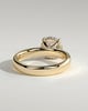 Kylie - Statement Pear Claw Solitaire with Cigar Band and Hidden Halo Engagement Ring - 18k Yellow Gold High Setting
