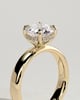 Kylie - Statement Pear Claw Solitaire with Cigar Band and Hidden Halo Engagement Ring - 18k Yellow Gold High Setting