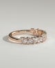 Lana - Angled Marquise Round Accent Stone Wedding Ring - 18k Rose Gold