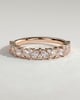 Lana - Angled Marquise Round Accent Stone Wedding Ring - 18k Rose Gold